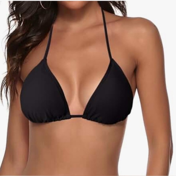 NWT- 🌴 black string bikini with full coverage high waist bottom size medium - Picture 2 of 5